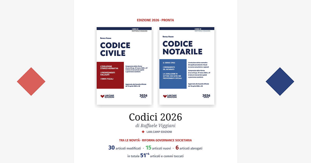 I Codici 2026 di Raffaele Viggiani — Law.Camp Edizioni